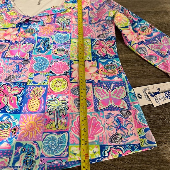 Lulu B UPF 50+ Cooling Sun Shirt Top Medium Colorful Coastal Print - Picture 4 of 12
